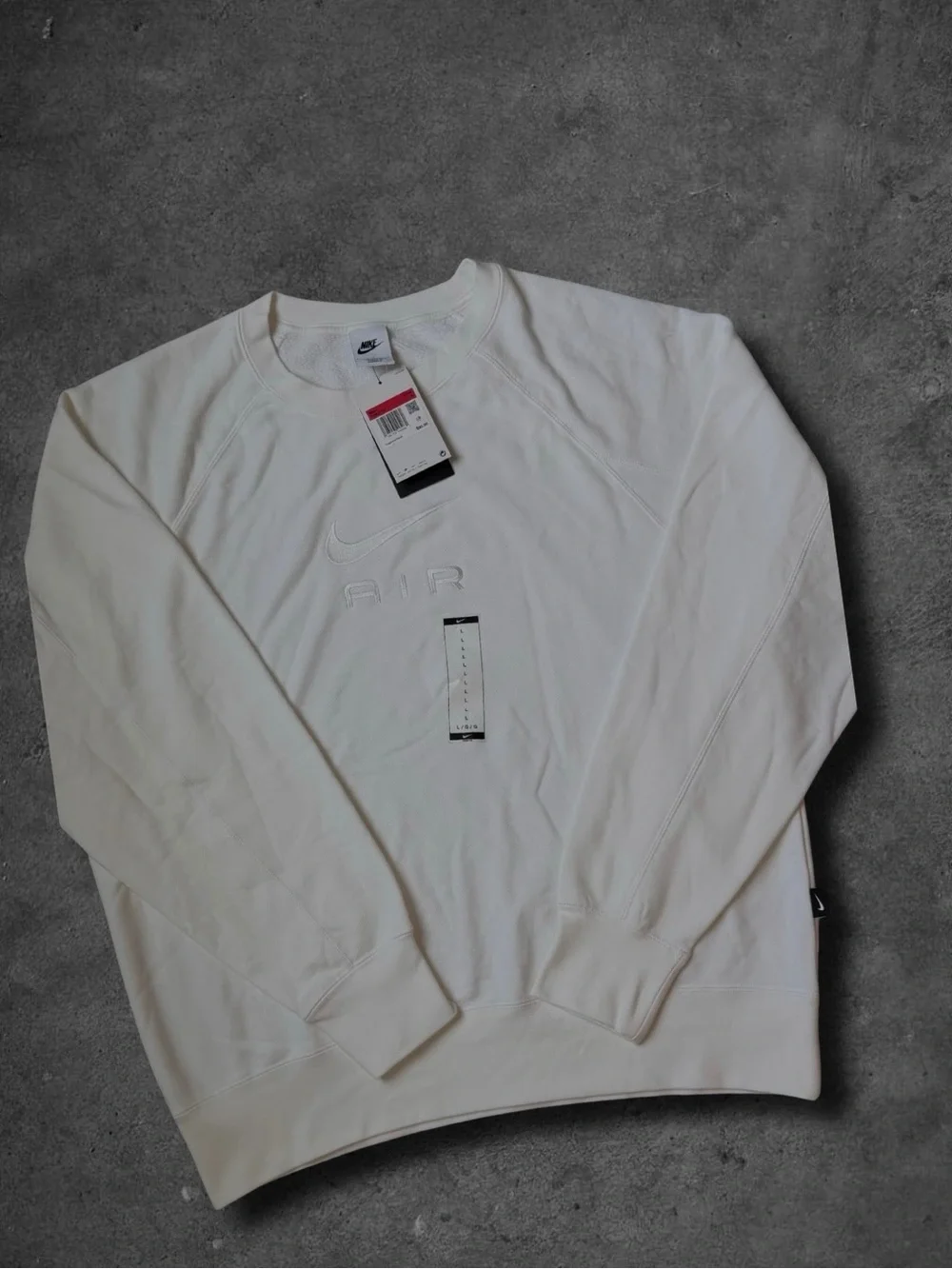 Nike Men’s White AIR Embroidered Crewneck Sweater - NWT